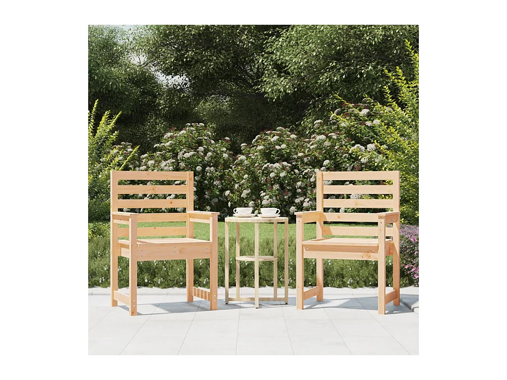 Chaises de jardin 2 pièces 60x48x91 cm bois massif de pin