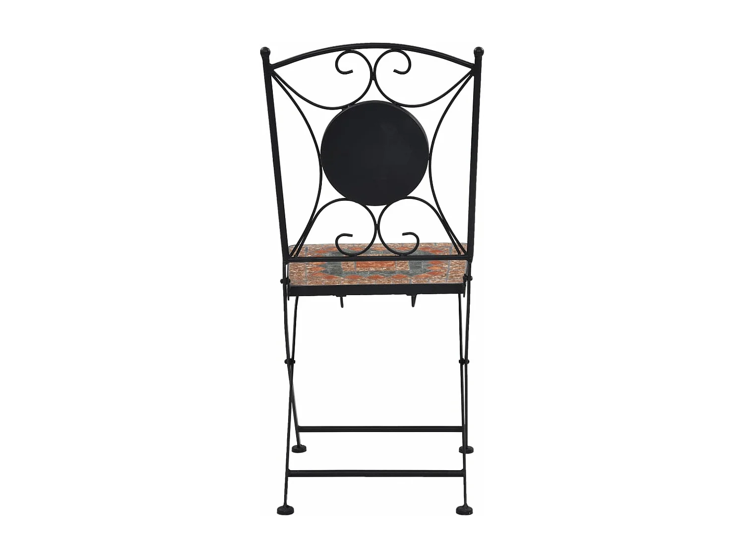 Cadeiras bistrô em mosaico 2 peças laranja/cinzento