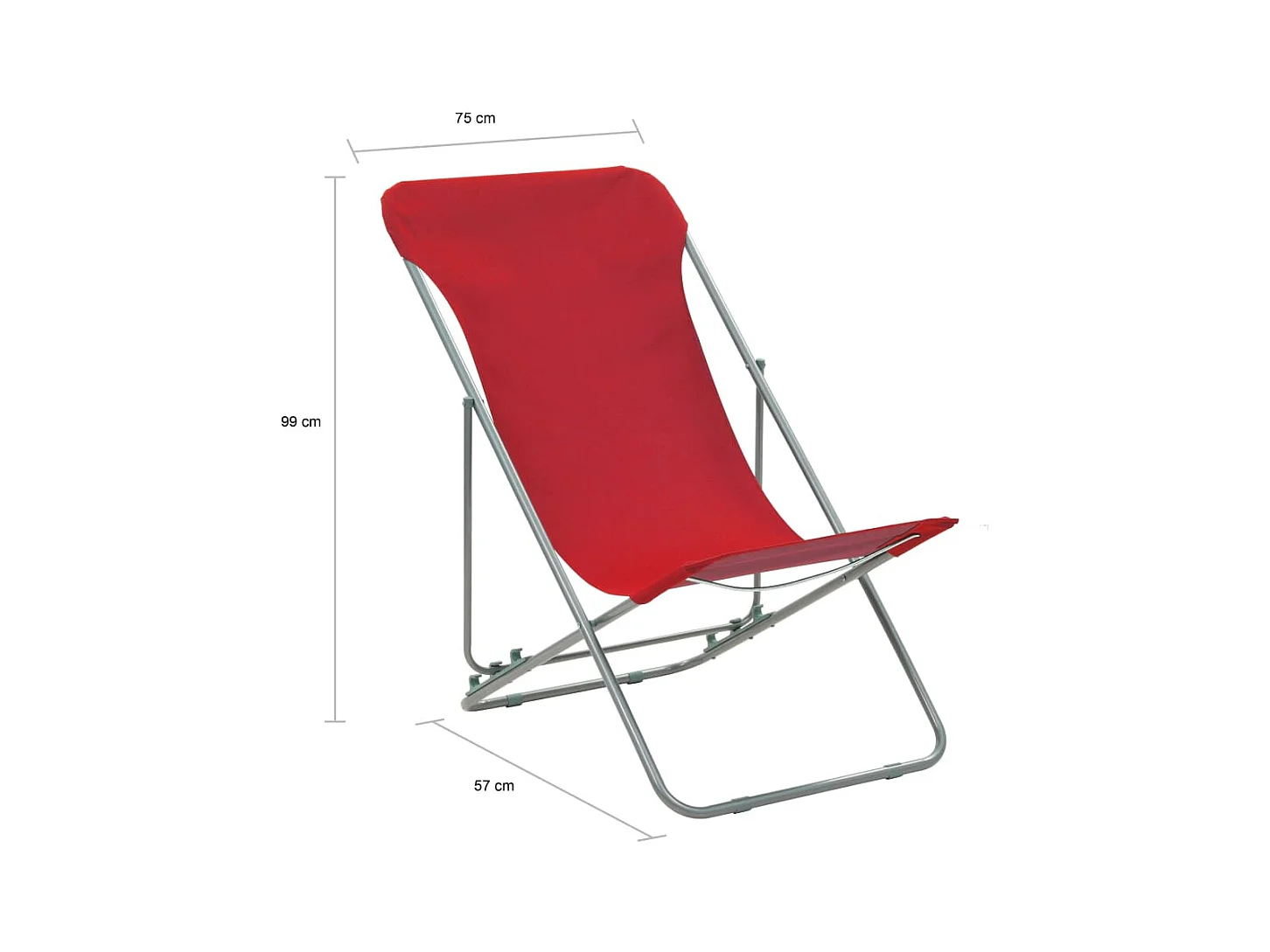 Chaises de plage pliables 2 pièces Acier et tissu oxford Rouge