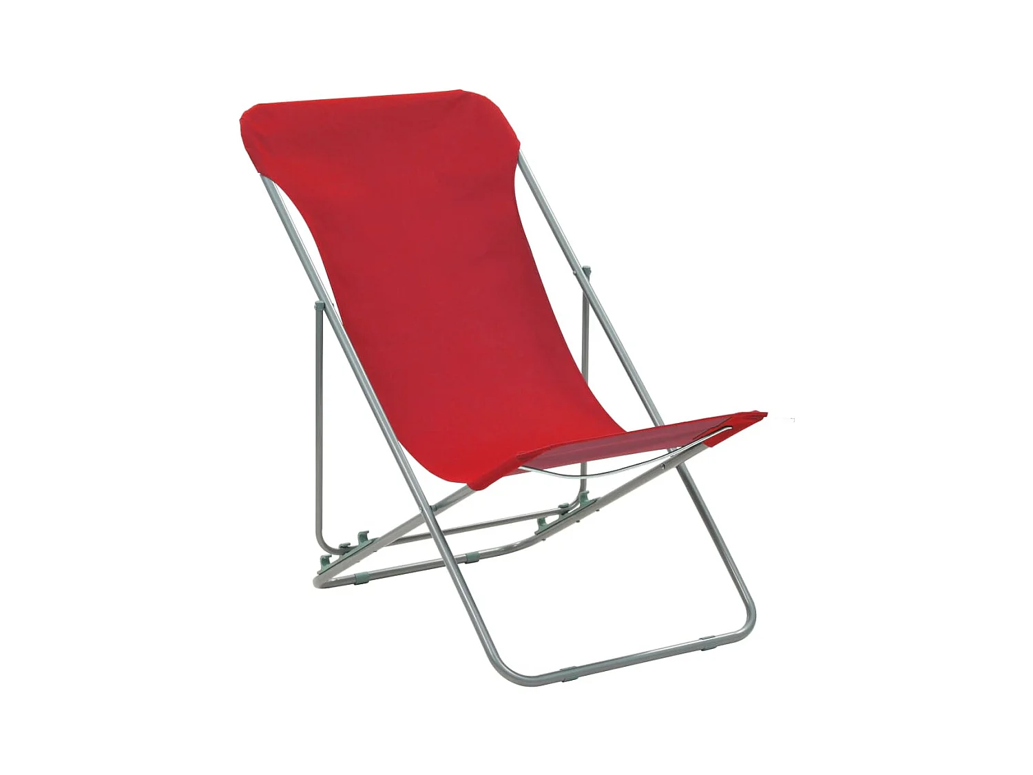 Chaises de plage pliables 2 pièces Acier et tissu oxford Rouge