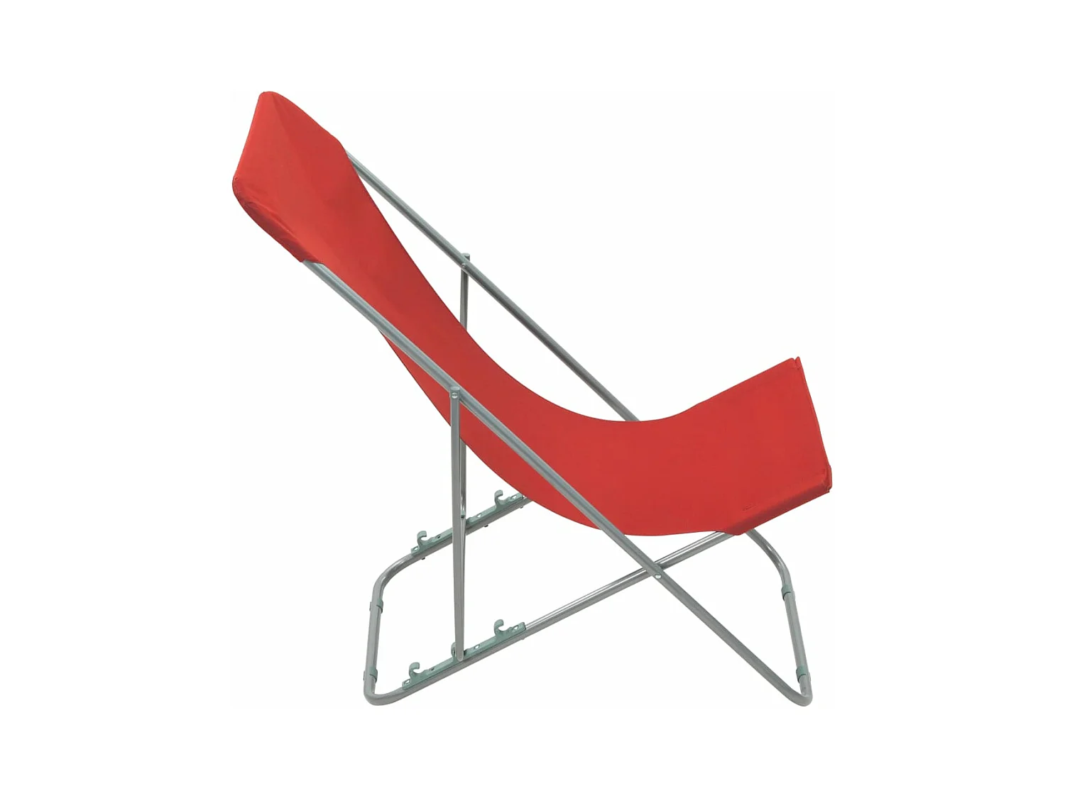 Chaises de plage pliables 2 pièces Acier et tissu oxford Rouge