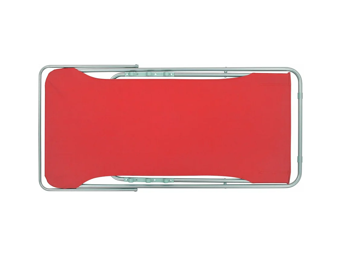 Chaises de plage pliables 2 pièces Acier et tissu oxford Rouge