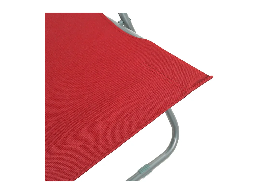 Chaises de plage pliables 2 pièces Acier et tissu oxford Rouge