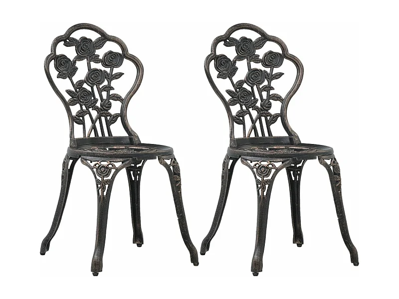 Cadeiras de bistrô 2 peças alumínio fundido bronze
