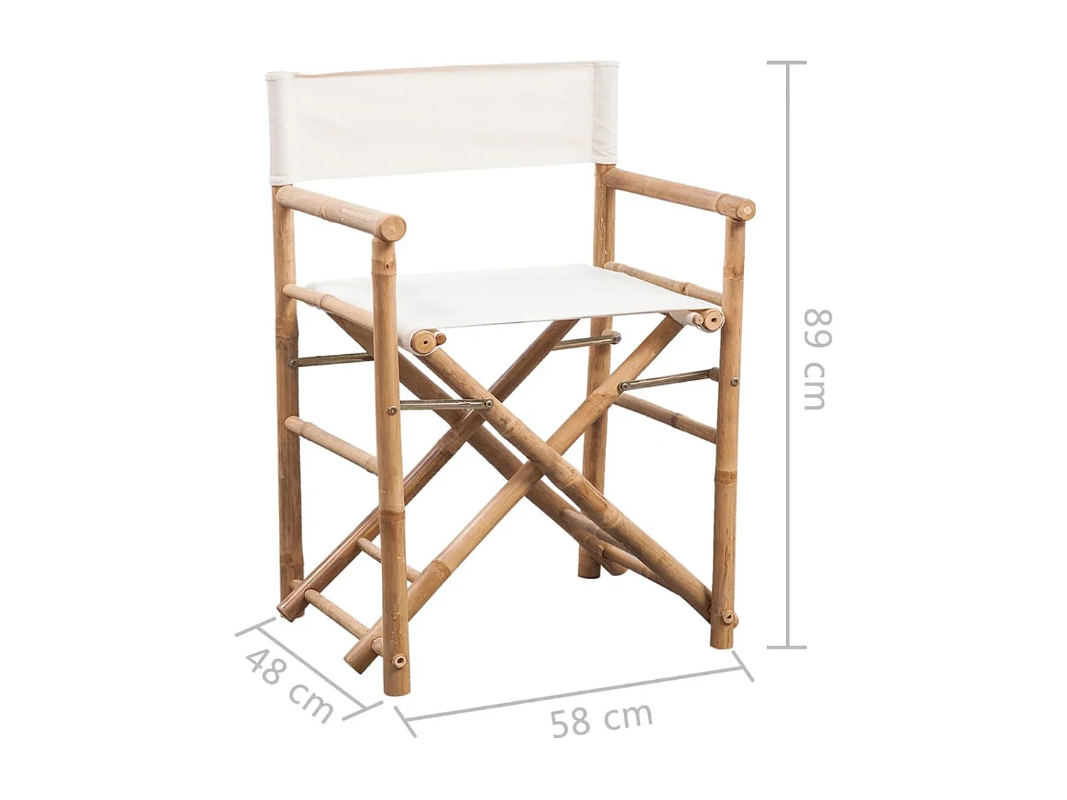 Chaise pliable 2 pièces Bambou et toile