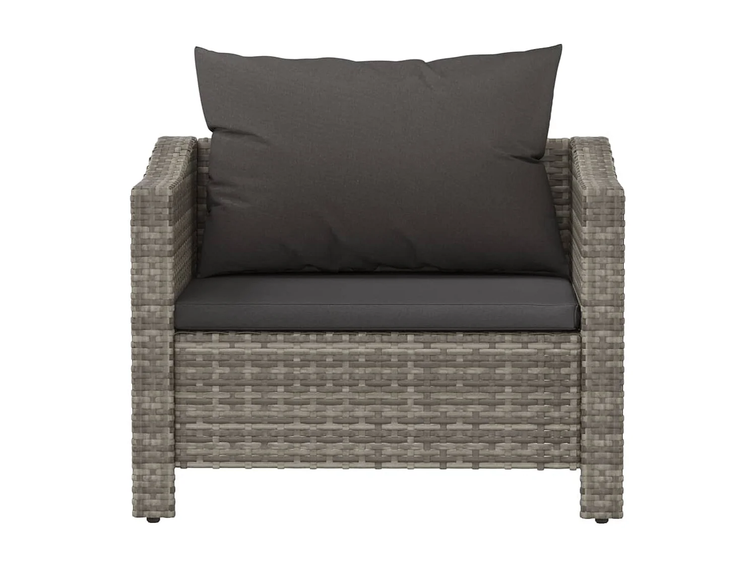 Fauteuil de jardin avec coussin Gris Résine tressée