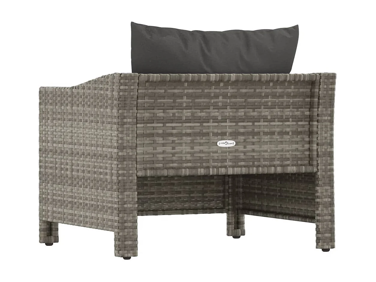 Fauteuil de jardin avec coussin Gris Résine tressée