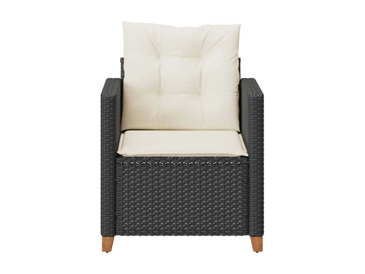 Chaise de jardin avec coussins noir résine tressée