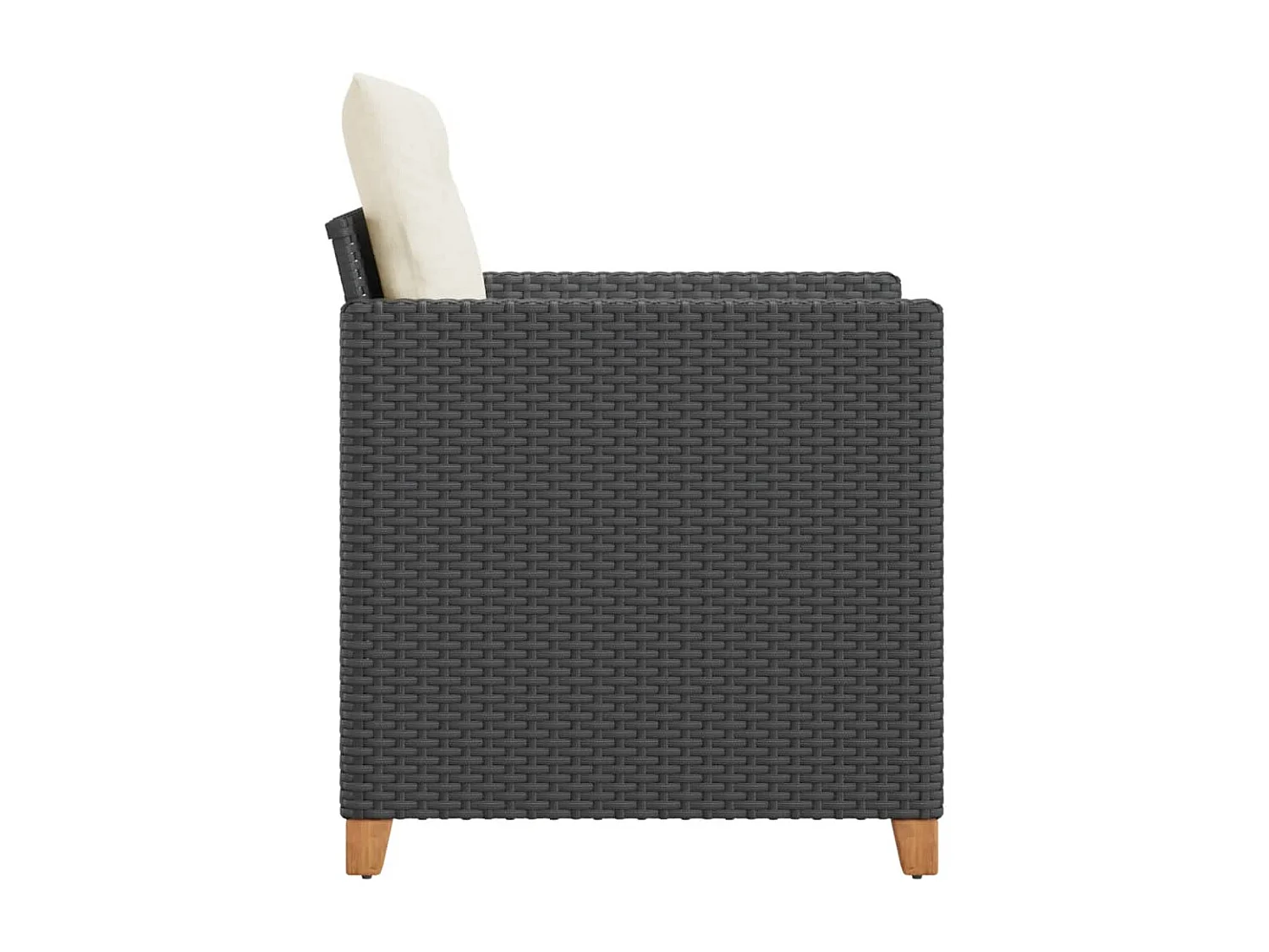 Chaise de jardin avec coussins noir résine tressée