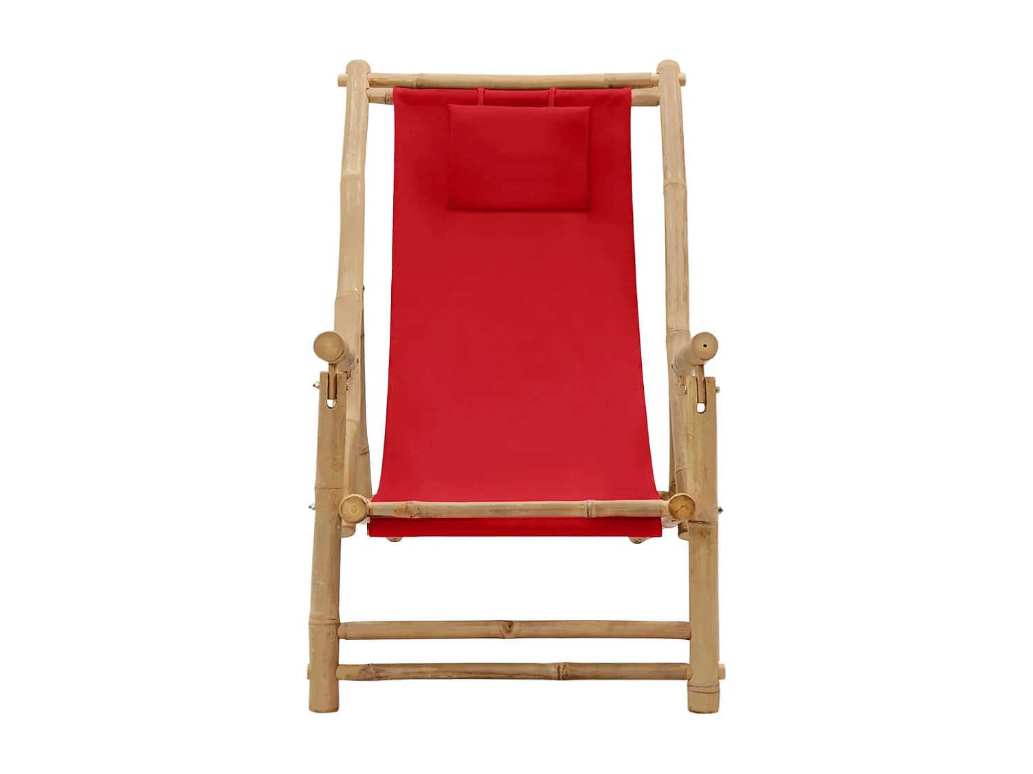 Chaise de terrasse Bambou et toile Rouge