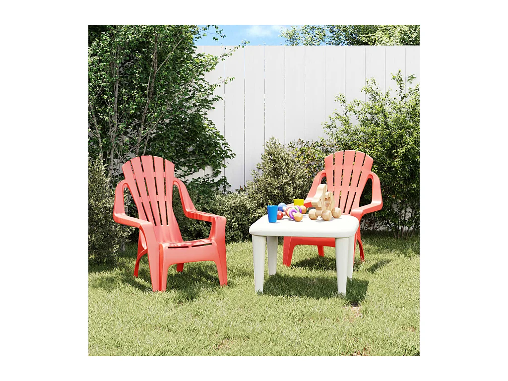 Chaises de jardin pour enfants lot de 2 rouge 37x34x44 cm PP