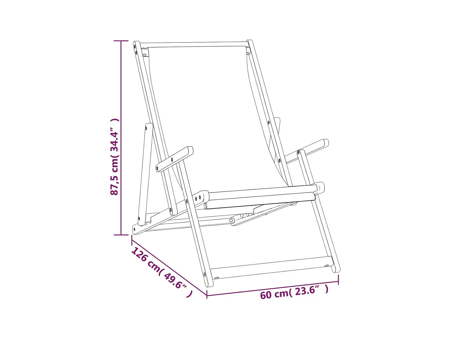 Cadeira de praia dobrável madeira de teca maciça vermelho