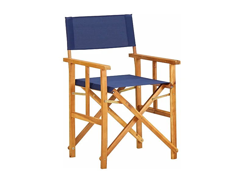 Regisseursstoel massief acaciahout blauw