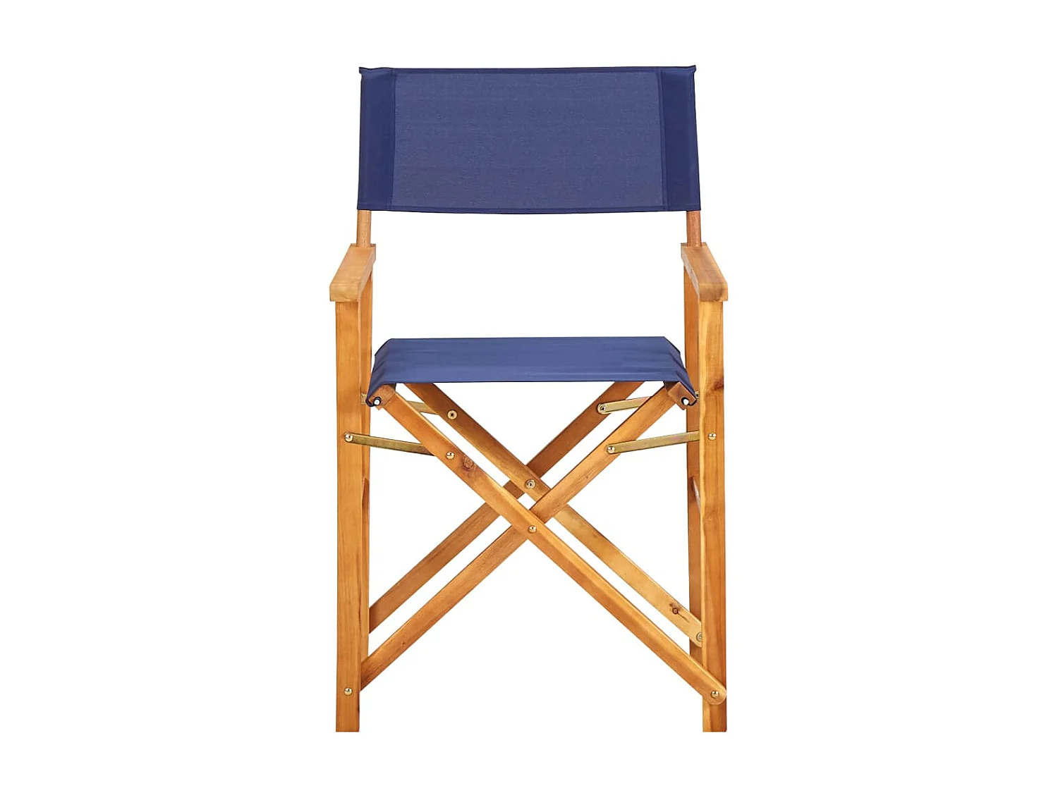 Chaise de metteur en scène Bois massif d'acacia Bleu