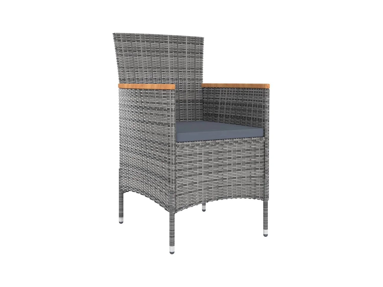Chaises de salle à manger de jardin 4 pièces Résine tressée Gris