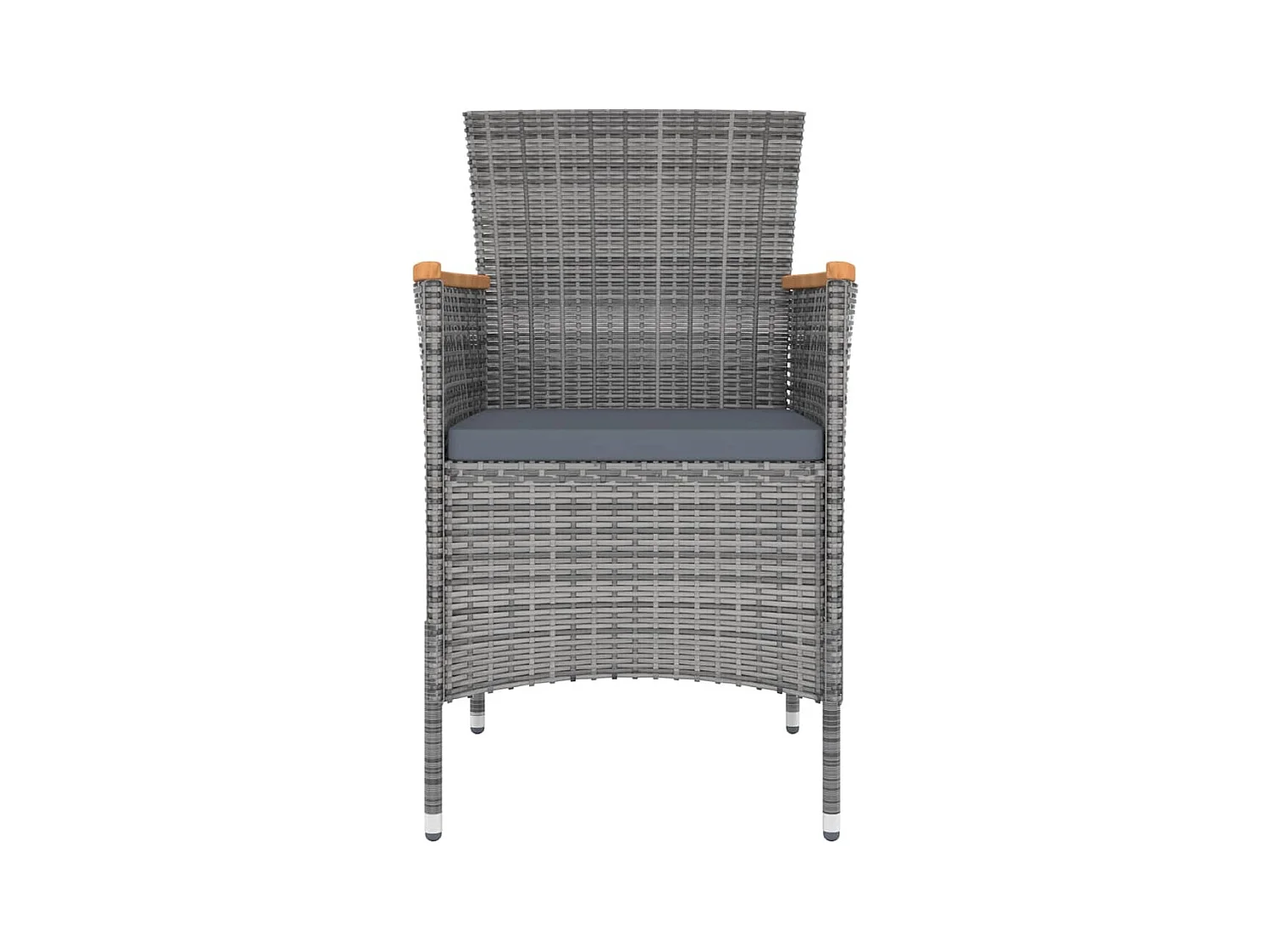Chaises de salle à manger de jardin 4 pièces Résine tressée Gris