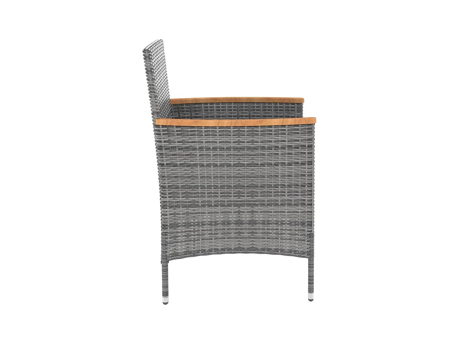 Chaises de salle à manger de jardin 4 pièces Résine tressée Gris
