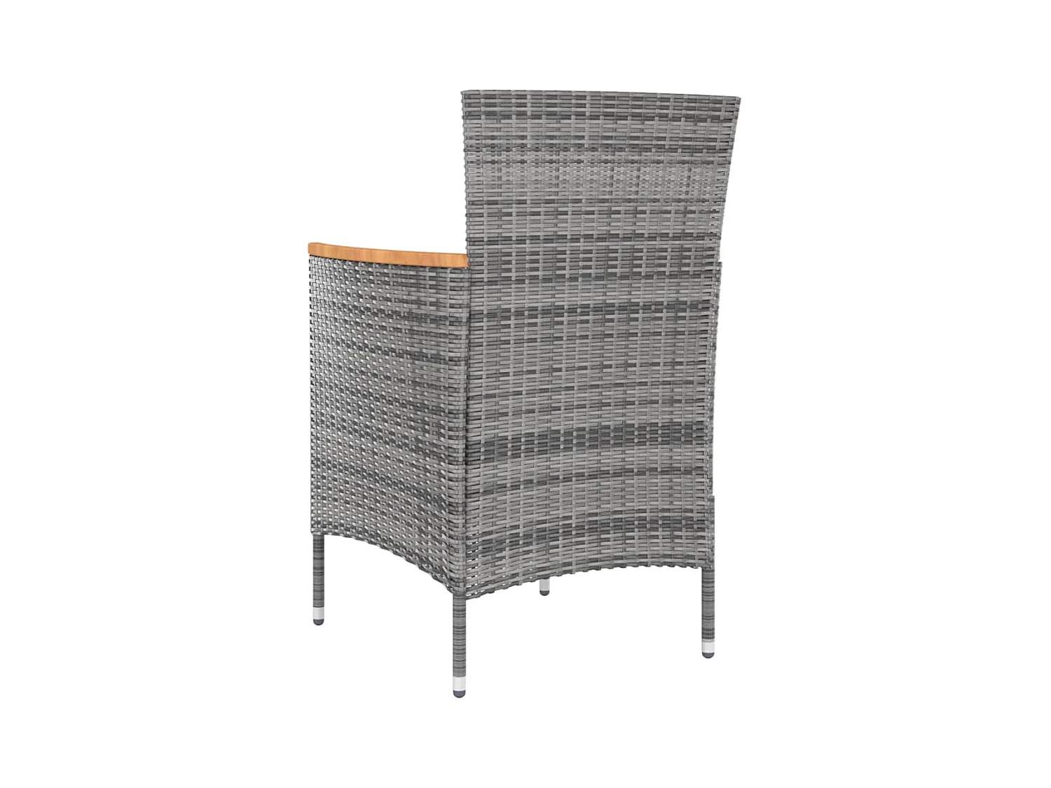 Chaises de salle à manger de jardin 4 pièces Résine tressée Gris