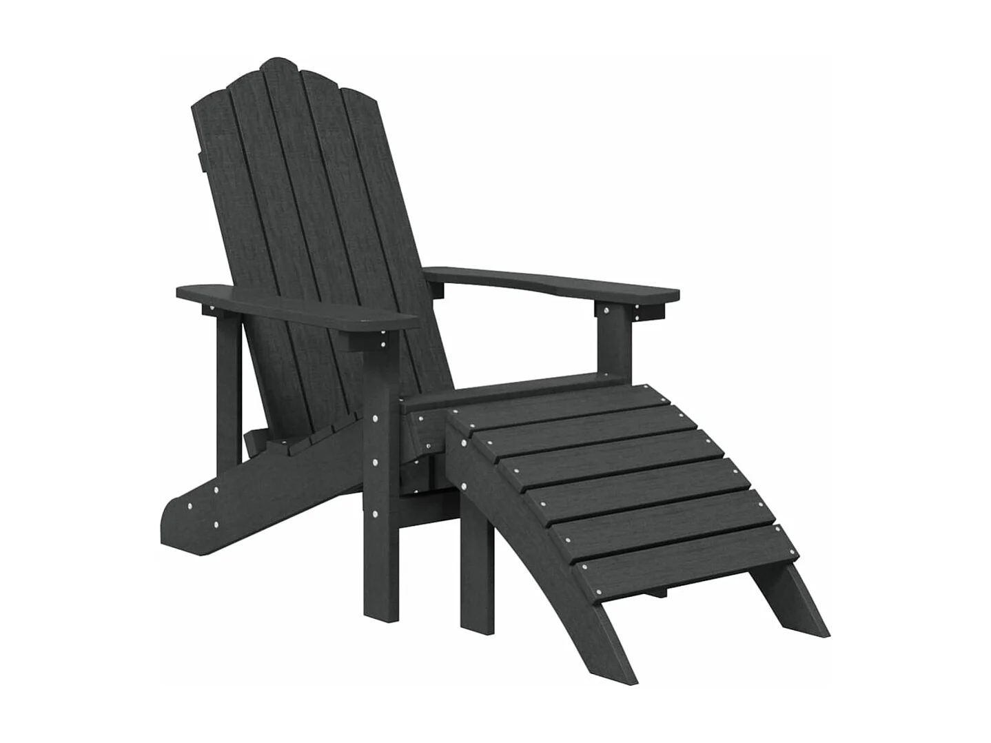 Chaise de jardin Adirondack repose-pied table PEHD Anthracite