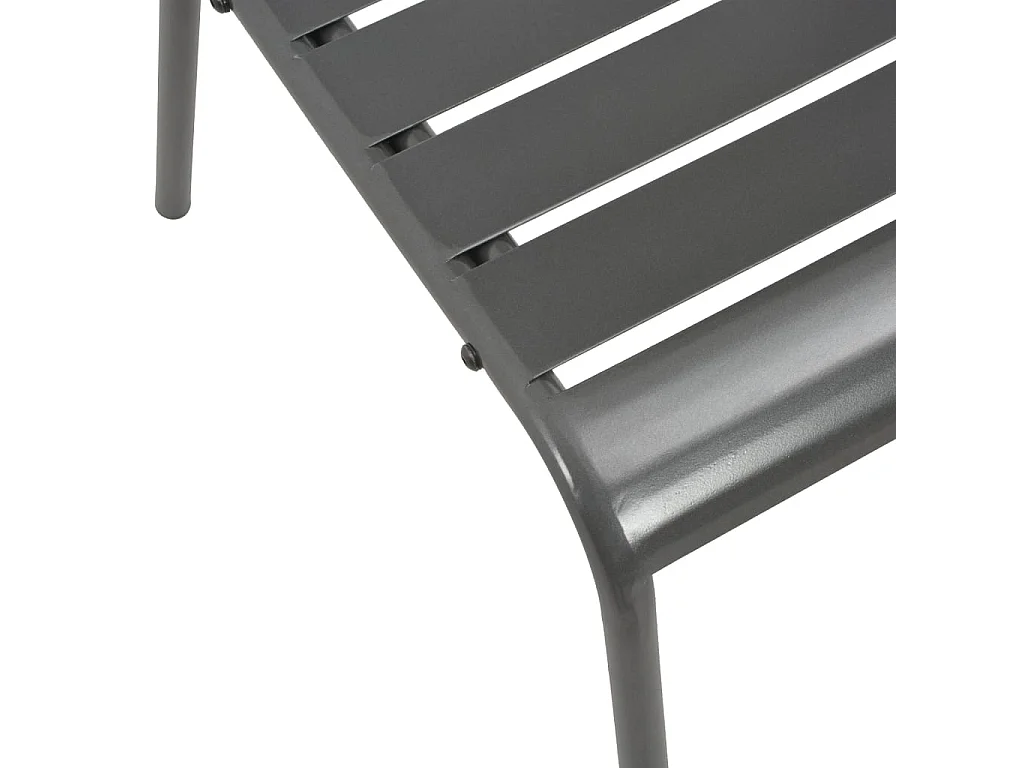 Chaises empilables de d'extérieur 2 pièces Acier Gris