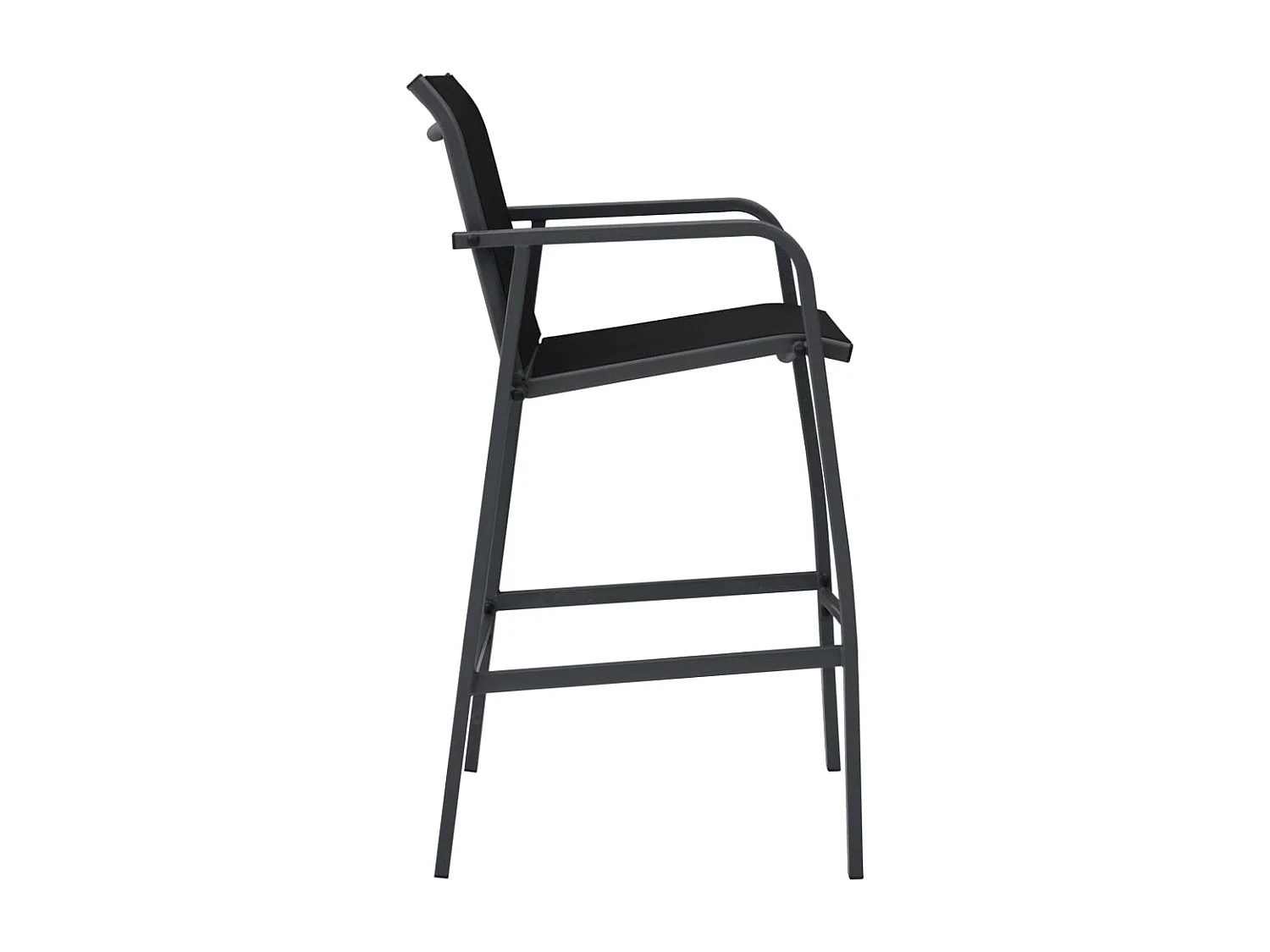 Chaises de bar de jardin 2 pièces Noir Textilène