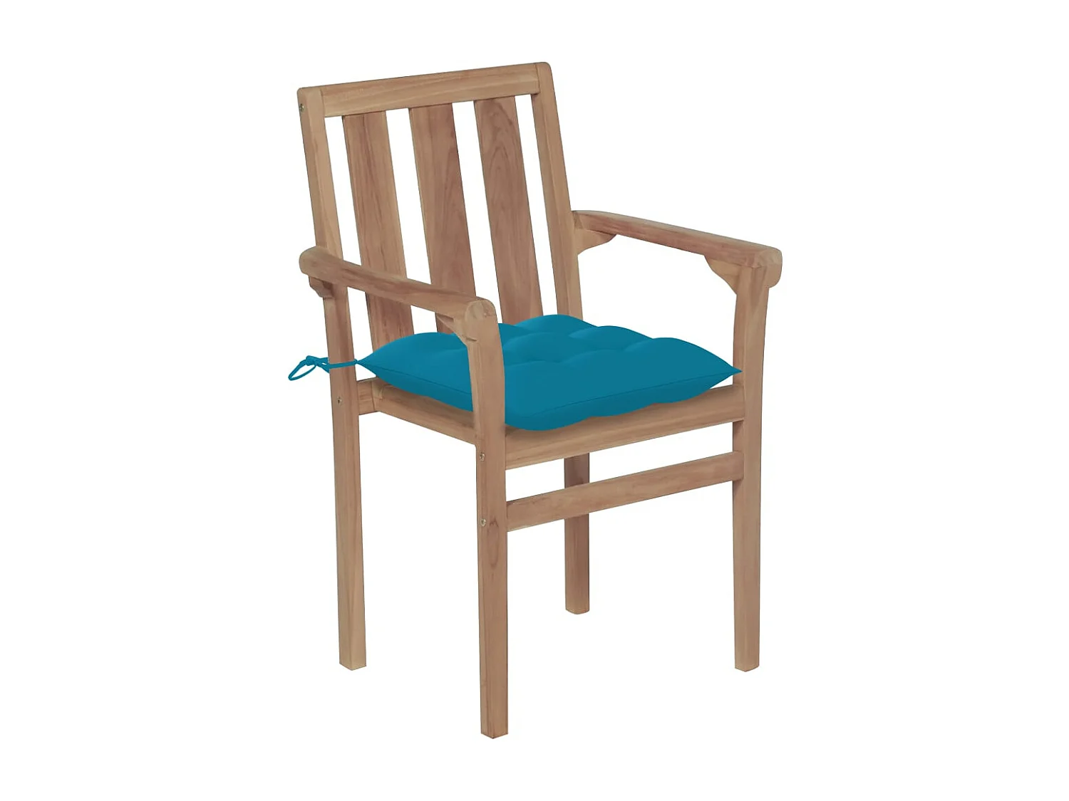 Chaises de jardin empilables avec coussins 4 pièces Teck solide