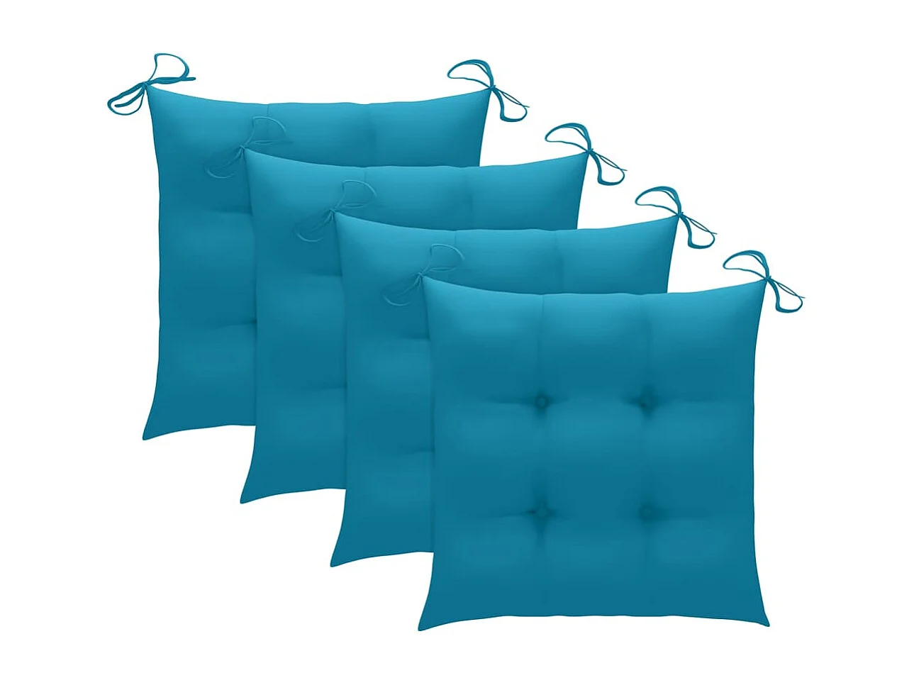 Chaises de jardin empilables avec coussins 4 pièces Teck solide