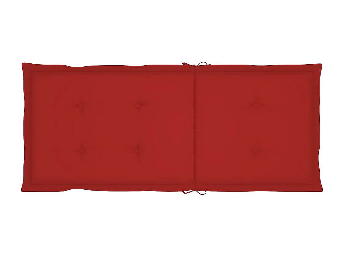 Chaises de jardin 2 pièces avec coussins rouge Bois de teck massif