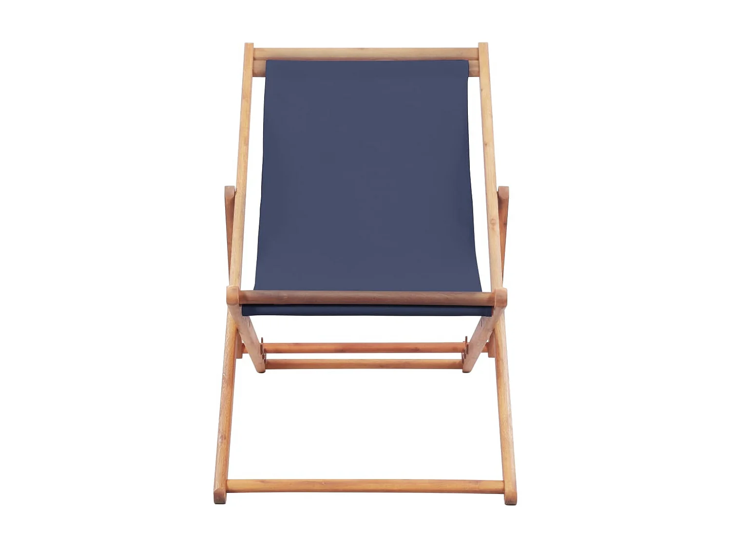 Chaise pliable de plage Tissu et cadre en bois Bleu