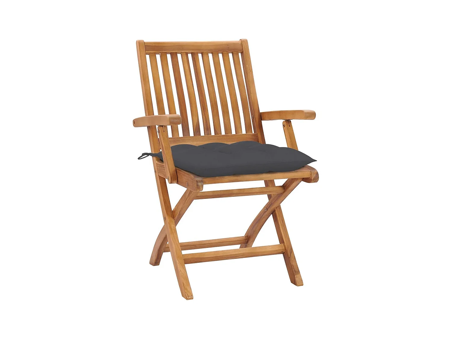 Chaises pliables de jardin avec coussins 8 pièces Teck solide