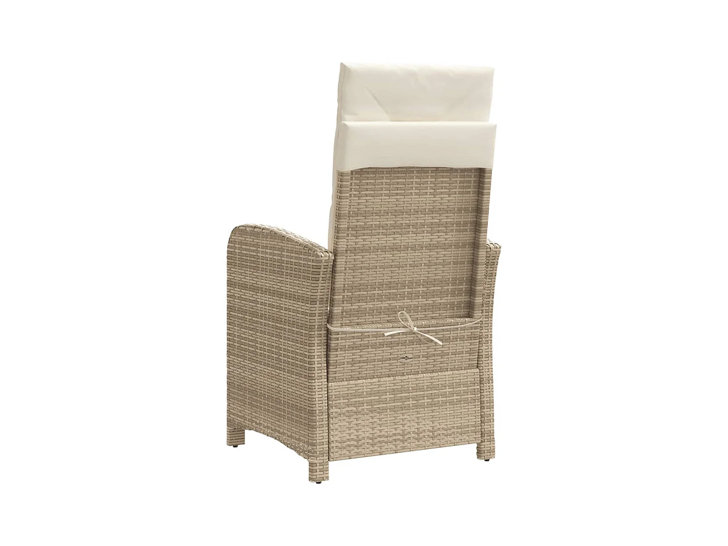 Chaise inclinable de jardin et repose-pied beige résine tressée