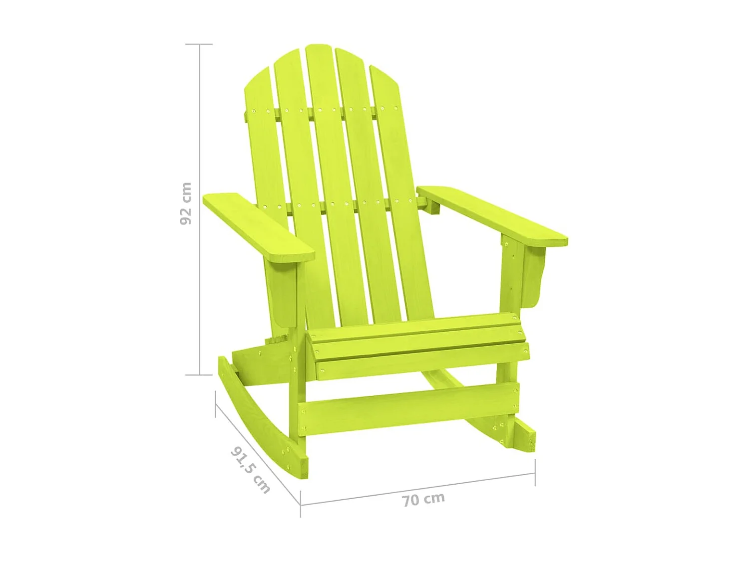 Chaise à bascule de jardin Adirondack Bois de sapin massif Vert