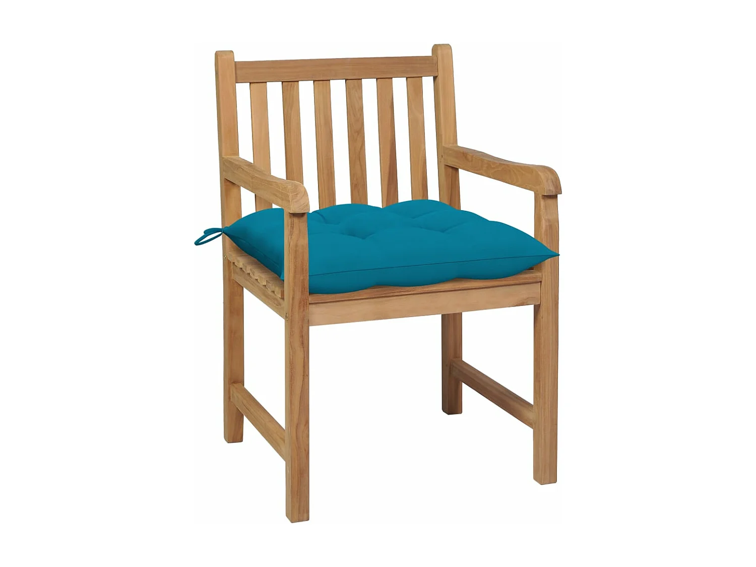 Chaises de jardin 2 pièces avec coussins bleu clair Bois de teck