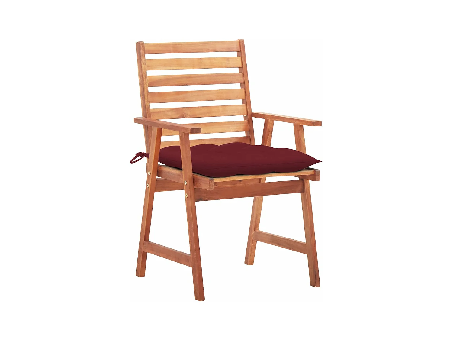 Chaises à dîner d'extérieur 2 pièces avec coussins Acacia massif