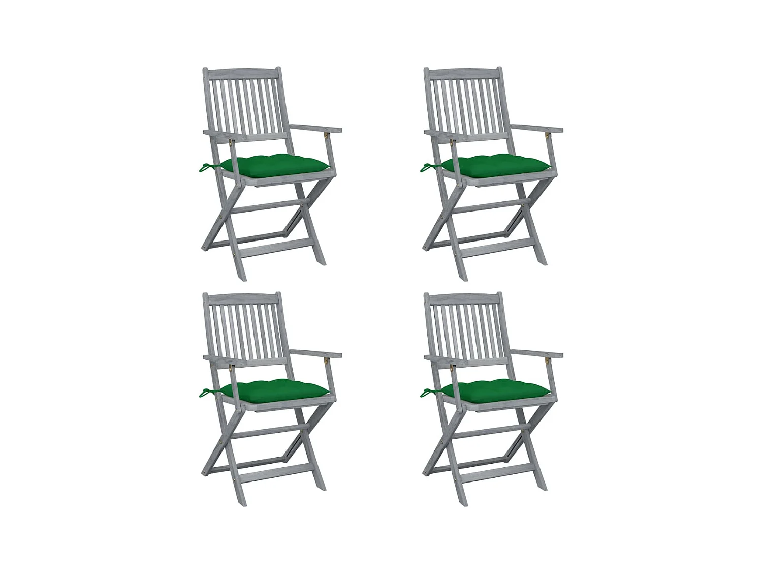 Tuinstoelen 4 stukkeninklapbaar met kussens massief acaciahout