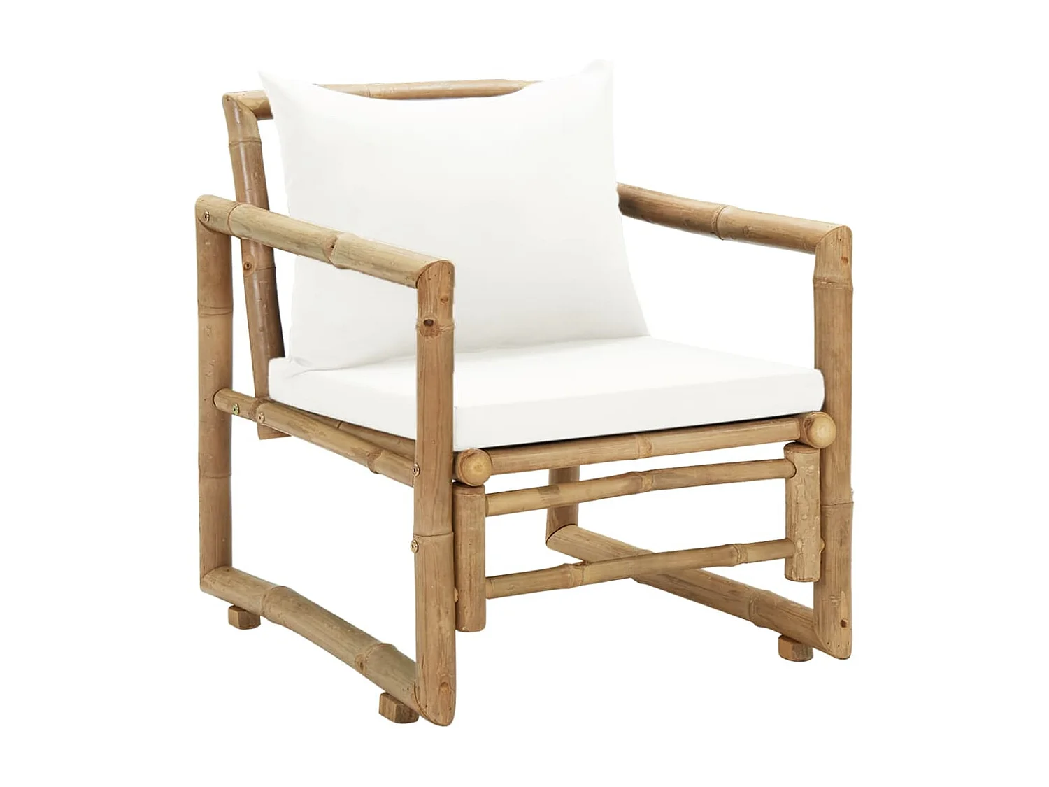 Chaises de jardin 2 pièces avec coussins et oreillers Bambou