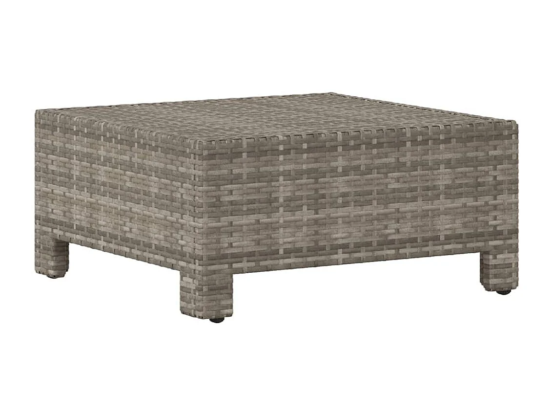 Repose-pied de jardin avec coussin Gris Résine tressée