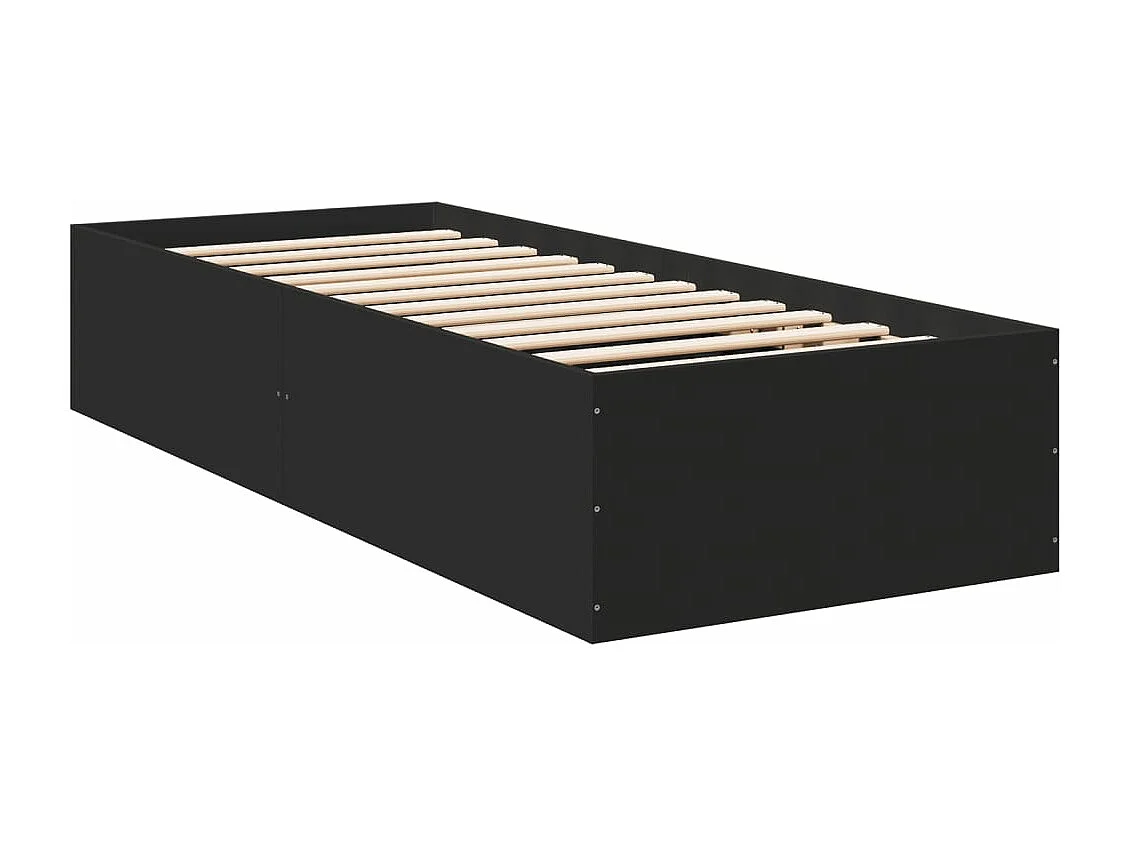 Estrutura de cama 90x190 cm derivados de madeira preto