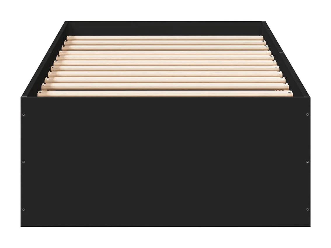 Estructura de cama madera de ingeniería negra 90x190 cm