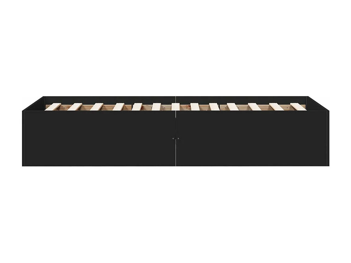Estructura de cama madera de ingeniería negra 90x190 cm