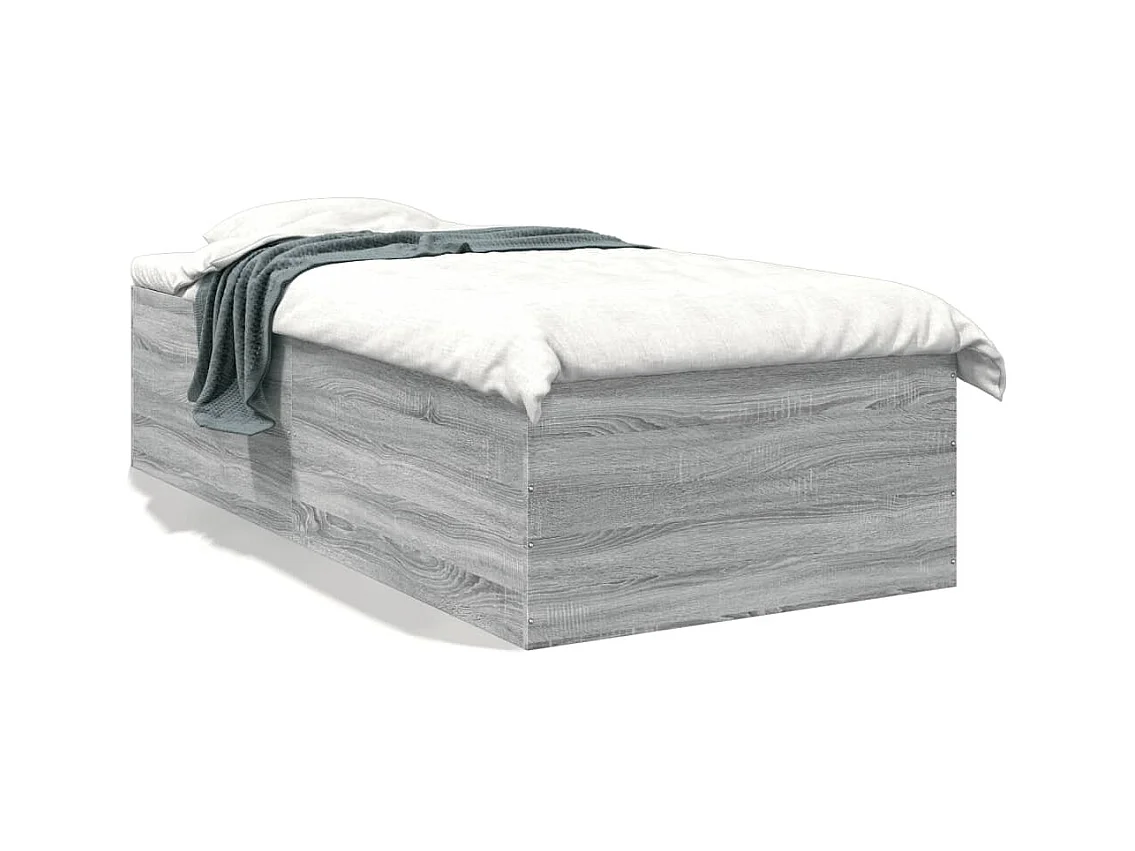 Estrutura cama 90x200 cm derivados de madeira cinzento sonoma