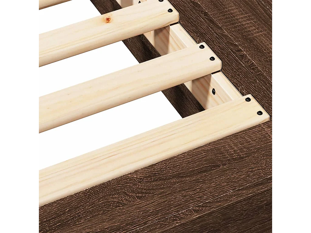Cadre de lit chêne marron 75x190 cm bois d'ingénierie