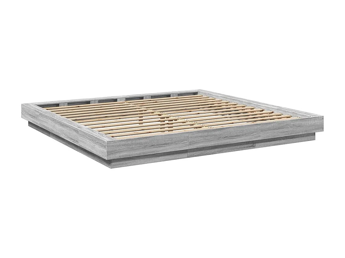Estructura de cama madera de ingeniería gris Sonoma 200x200 cm