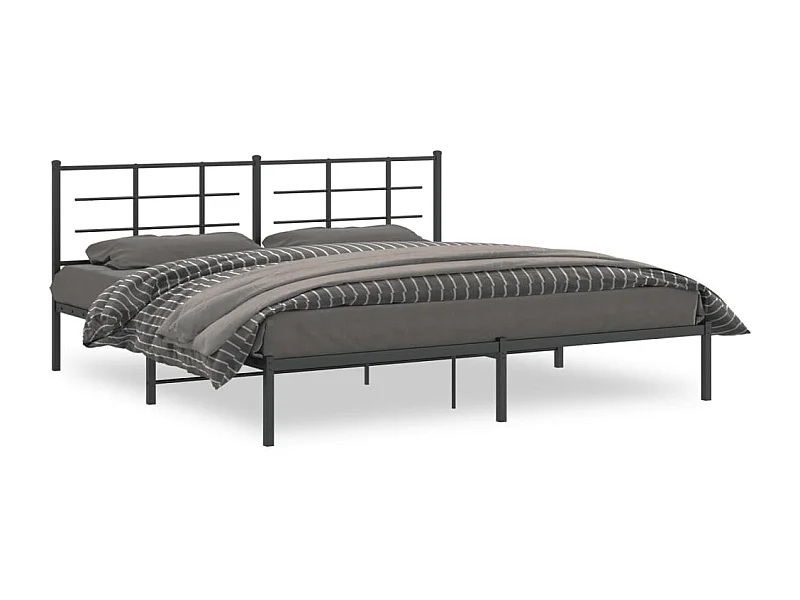 Estructura de cama con cabecero metal negro 193x203 cm