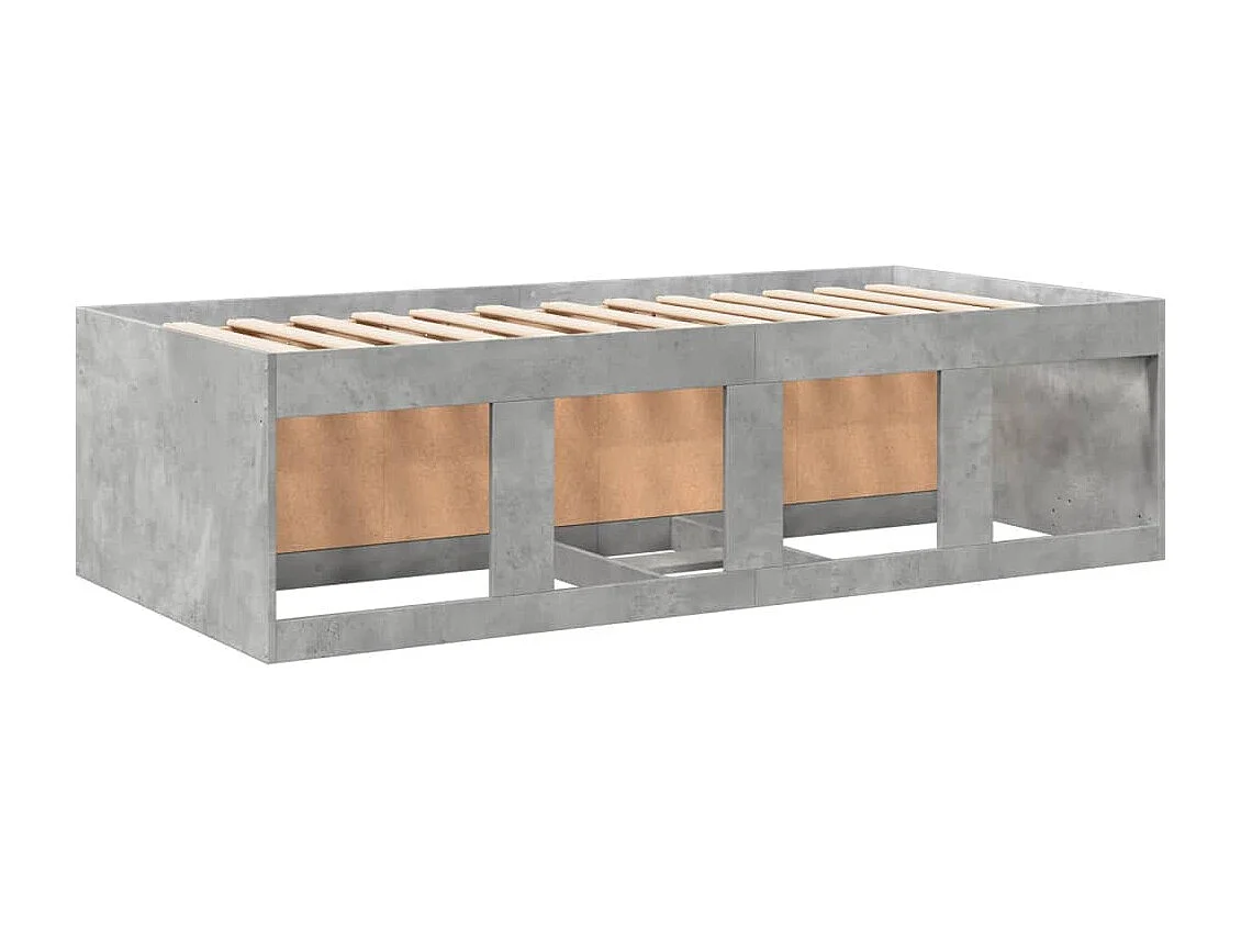 Tumbona con cajones madera ingeniería gris hormigón 75x190 cm