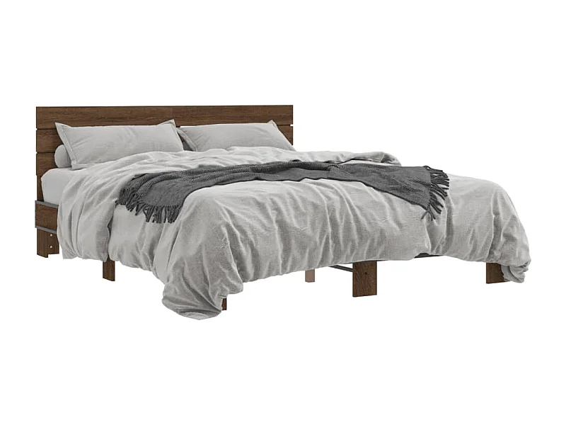 Estrutura de cama 150x200cm derivados madeira/metal