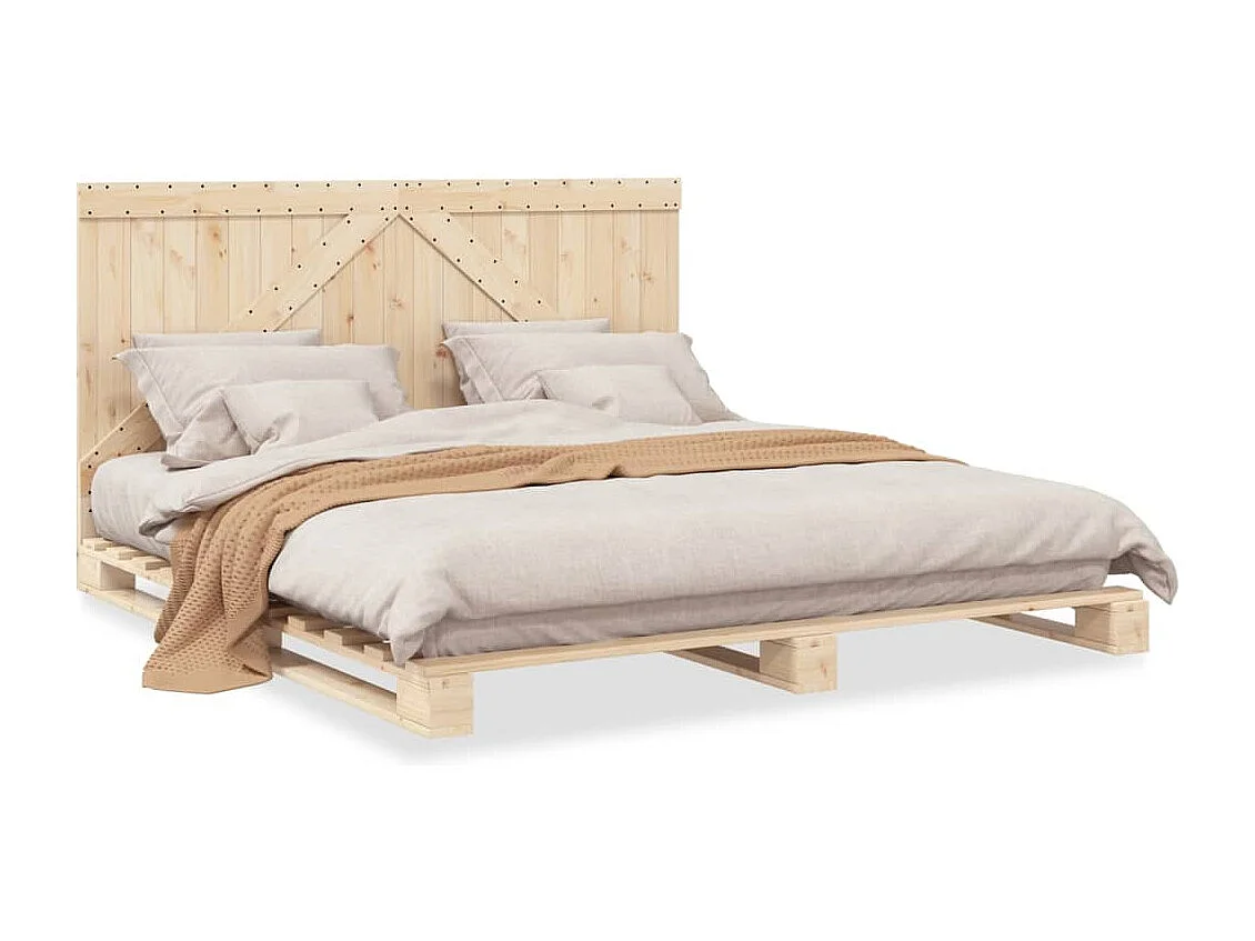 Cadre de lit avec tête de lit 200x200 cm Bois de pin massif