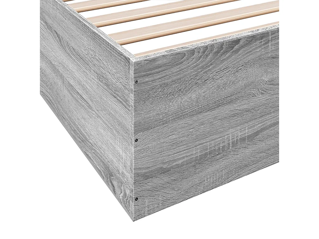 Estructura de cama madera de ingeniería gris Sonoma 180x200 cm