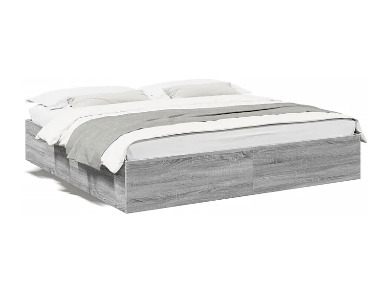 Estructura de cama madera de ingeniería gris Sonoma 180x200 cm