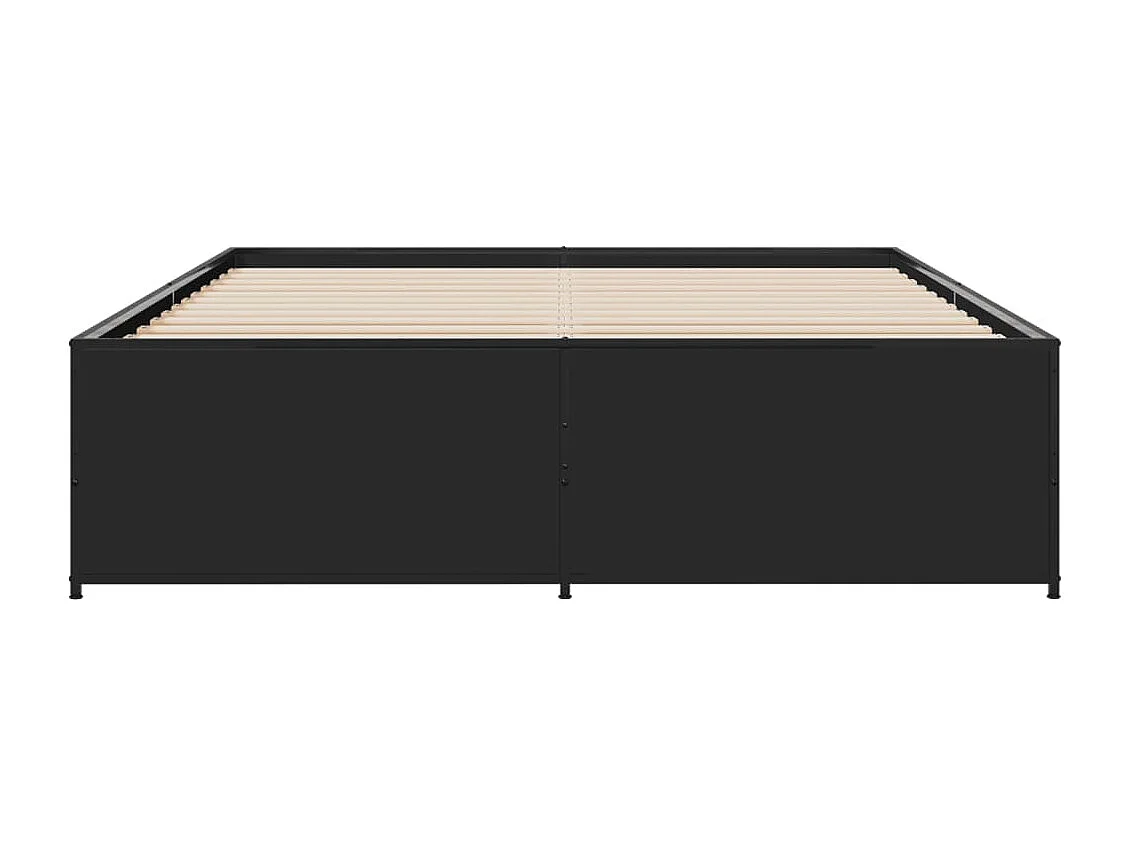 Estrutura de cama 160x200 cm derivados de madeira/metal preto